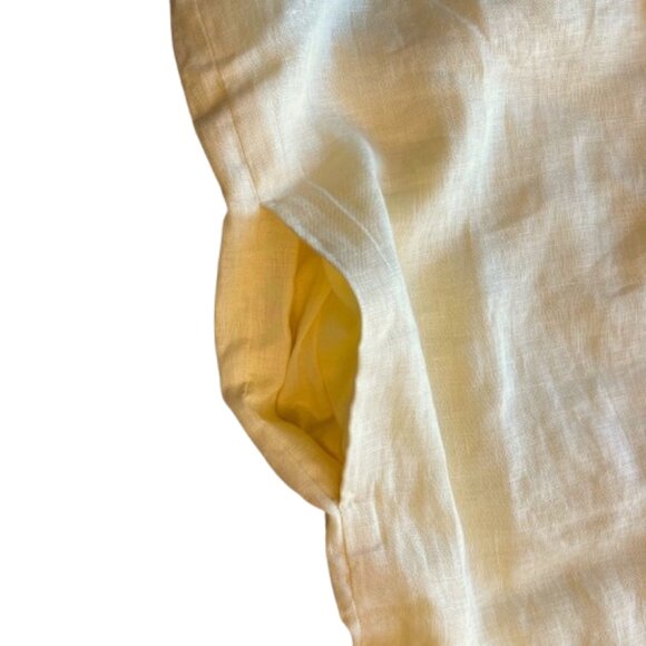 Banana Republic Livia Linen Mini Dress Small S PETITE Butter Yellow NEW - Picture 9 of 9